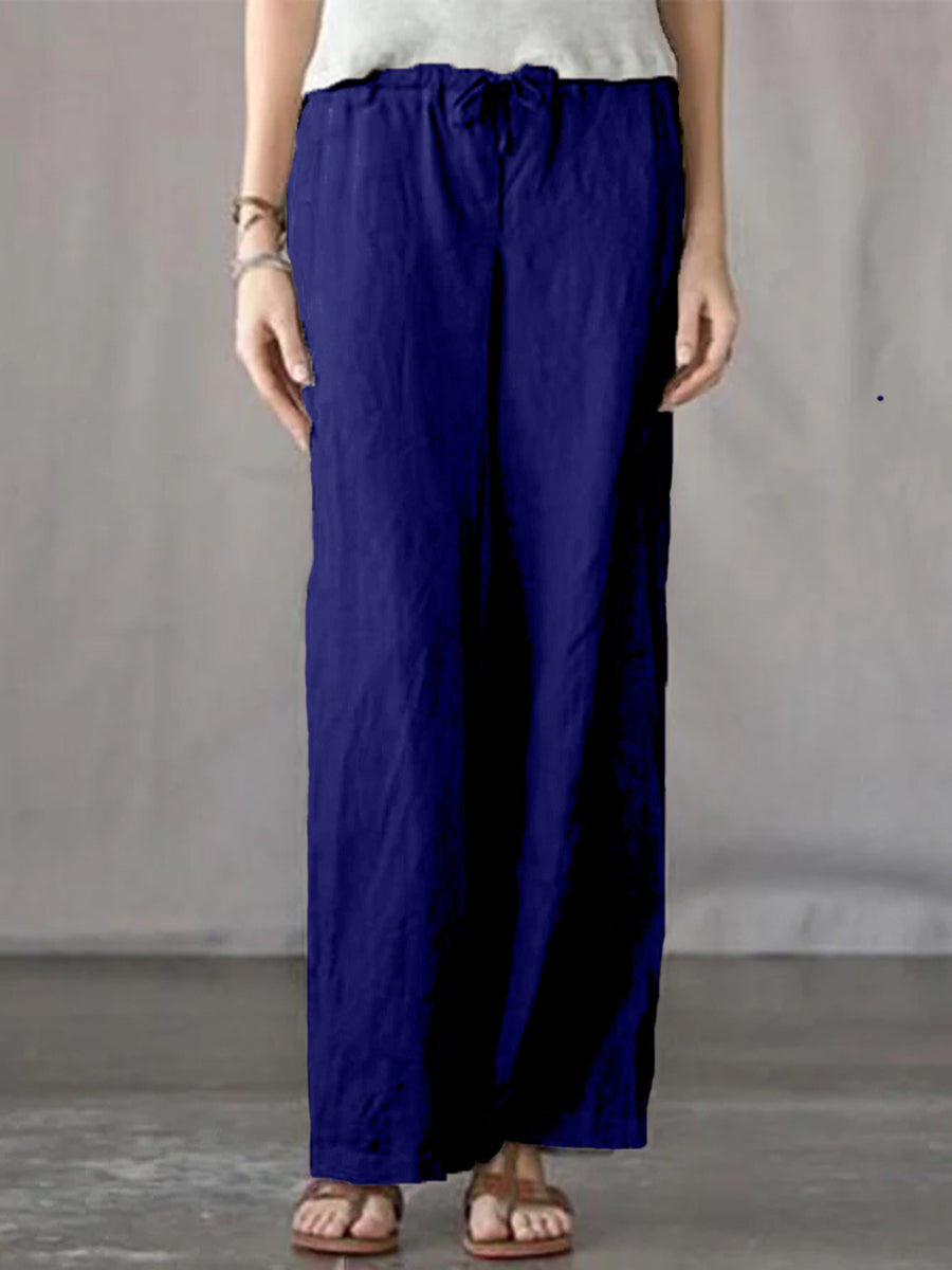 Women's Solid Color Loose Trousers Casual Pants